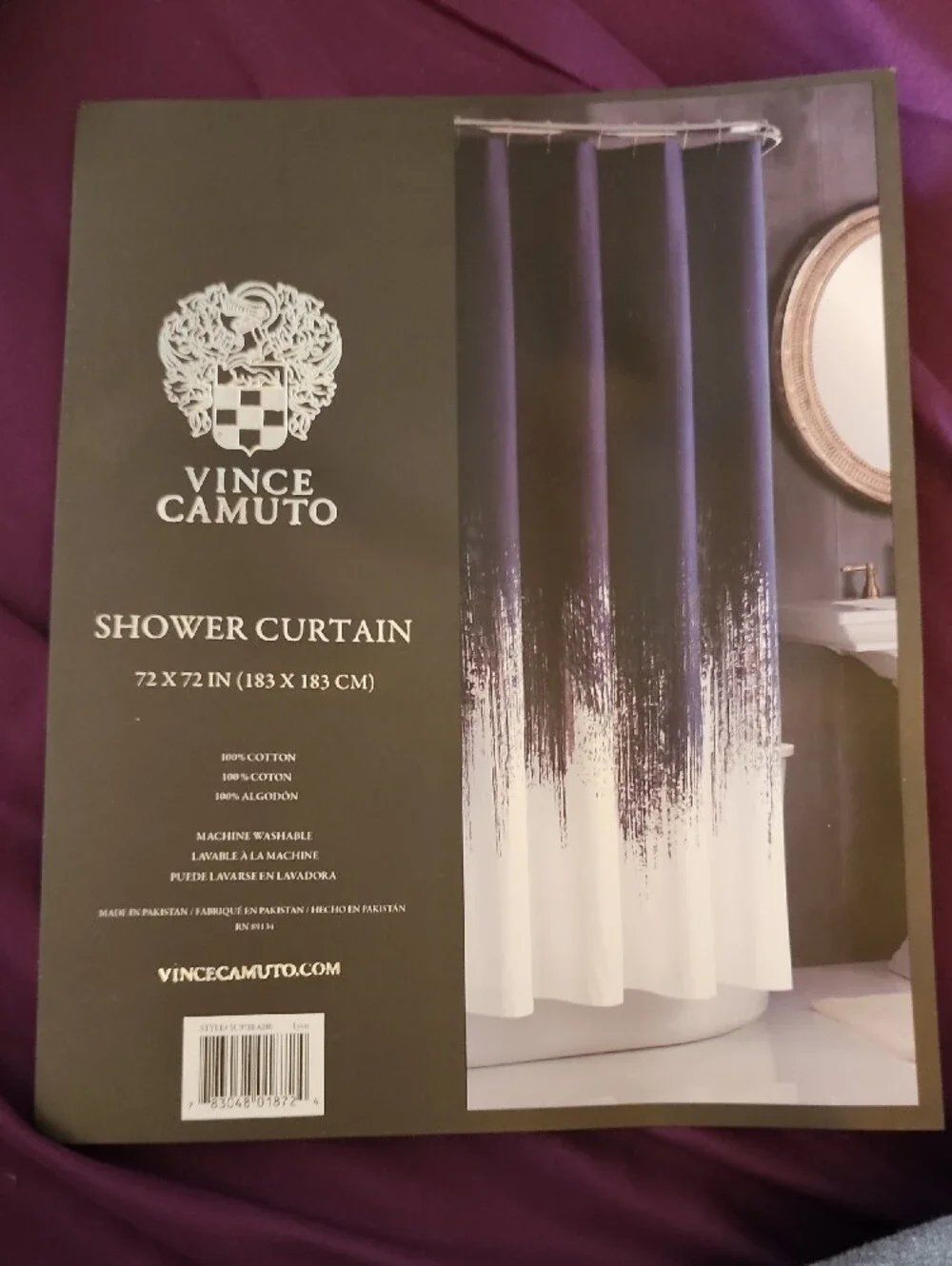 Vince Camuto Elegant Purple Ombre Shower Curtain